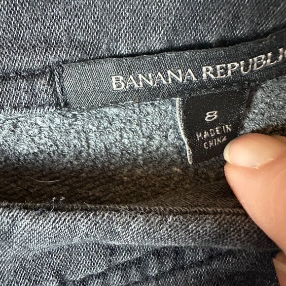 Banana Republic Womens Sz 8 Black Denim Peplum Sleeveless Top Whimsigoth Baddie - Picture 2 of 9